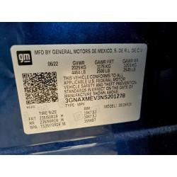 2022 CHEVROLET EQUINOX 3GNAXMEV3NS201278 98230845