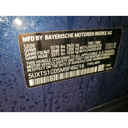 2021 BMW X3 5UXTS1C05M9F48216 94192885