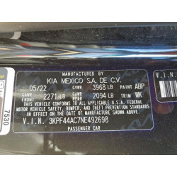 2022 KIA FORTE 3KPF44AC7NE492698 94910855