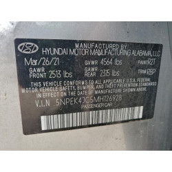 2021 HYUNDAI SONATA 5NPEK4JC5MH126928 72266925