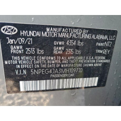 2021 HYUNDAI SONATA 5NPEG4JA3MH109710 97756885