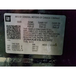 2020 CHEVROLET EQUINOX 2GNAXUEV3L6223602 98082905