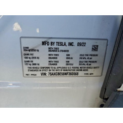 2022 TESLA MODEL X 7SAXCBE58NF360568 98693885