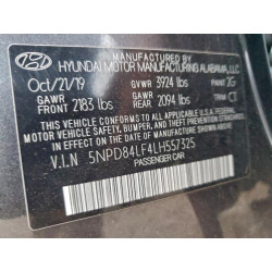2020 HYUNDAI ELANTRA 5NPD84LF4LH557325 90338855