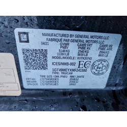 2021 GMC SIERRA 1GT49MEYXMF241550 96037915