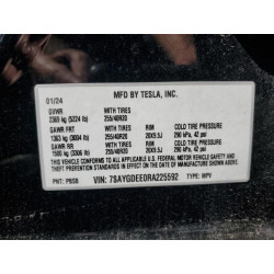 2024 TESLA MODEL Y 7SAYGDEE0RA225592 71990285