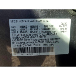 2020 ACURA MDX 5J8YD3H3XLL013138 77520625