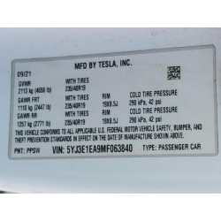2021 TESLA MODEL 3 5YJ3E1EA9MF063840 90471995