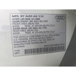 2021 AUDI Q7 WA1LXAF70MD016419 75741385