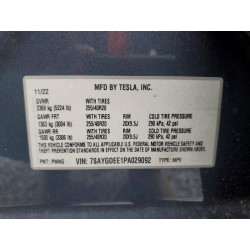 2023 TESLA MODEL Y 7SAYGDEE1PA029092 99993395