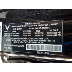 2024 VINFAST TRADING AND PRODUCTION LLC VF 8 ECO RLLV1AEB6RH007543 72219825