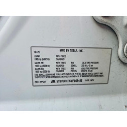 2021 TESLA MODEL Y 5YJYGDEE5MF068456 74650675