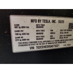 2025 TESLA CYBERTRUCK 7G2CEHED9SA075321 75423825