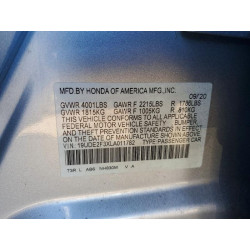 2020 ACURA ILX 19UDE2F3XLA011782 98385485