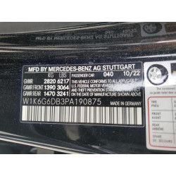 2023 MERCEDES-BENZ S-CLASS W1K6G6DB3PA190875 71861165
