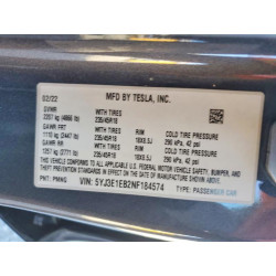 2022 TESLA MODEL 3 5YJ3E1EB2NF184574 73013475