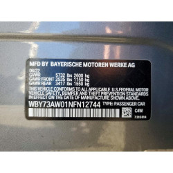 2022 BMW I4 EDRIVE WBY73AW01NFN12744 73322225