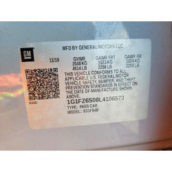 2020 CHEVROLET BOLT 1G1FZ6S08L4106573 50125226