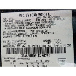 2020 FORD FUSION 3FA6P0HD9LR260260 46636976
