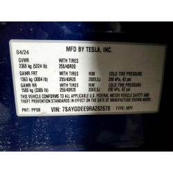 2024 TESLA MODEL Y 7SAYGDEE9RA282678 78325375
