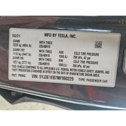 2021 TESLA MODEL 3 5YJ3E1EB7MF990229 50043296