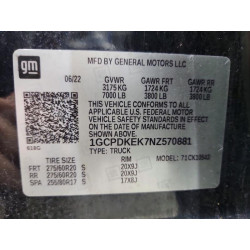 2022 CHEVROLET ALL Models 1GCPDKEK7NZ570881 50192866