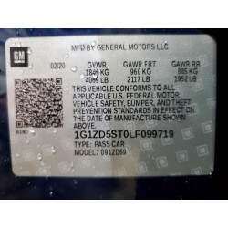 2020 CHEVROLET MALIBU 1G1ZD5ST0LF099719 74443835