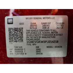2023 CHEVROLET TRAVERSE 1GNEVGKW3PJ214218 52204546