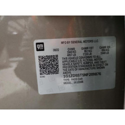 2022 CHEVROLET MALIBU 1G1ZD5ST5NF209876 54171866