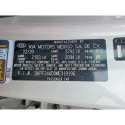 2021 KIA FORTE 3KPF24AD0ME319196 52561296