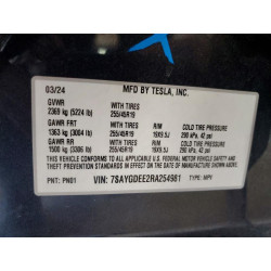2024 TESLA MODEL Y 7SAYGDEE2RA254981 76751455