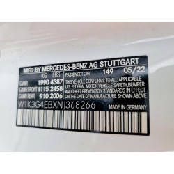 2022 MERCEDES-BENZ A-CLASS W1K3G4EBXNJ368266 52258216