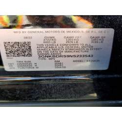 2022 CHEVROLET BLAZER 3GNKBDRS9NS233543 51681136