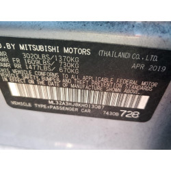 2019 MITSUBISHI MIRAGE