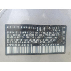 2020 VOLKSWAGEN JETTA 3VWCB7BU6LM052828 51132346