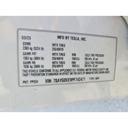 2023 TESLA MODEL Y 7SAYGDEE9PF742471 61951506