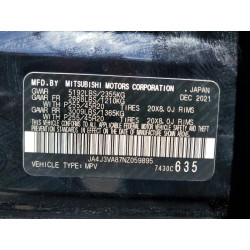 2022 MITSUBISHI OUTLANDER JA4J3VA87NZ059895 61741826