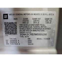 2021 CHEVROLET BLAZER 3GNKBCRS7MS505290 62959556