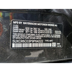 2023 BMW X5 5UXCR6C03P9P64222 52014183