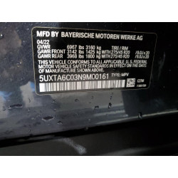 2022 BMW X5 5UXTA6C03N9M00161 55781143
