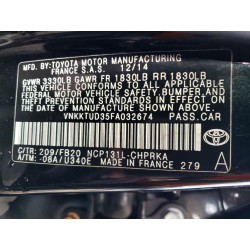 2015 TOYOTA YARIS